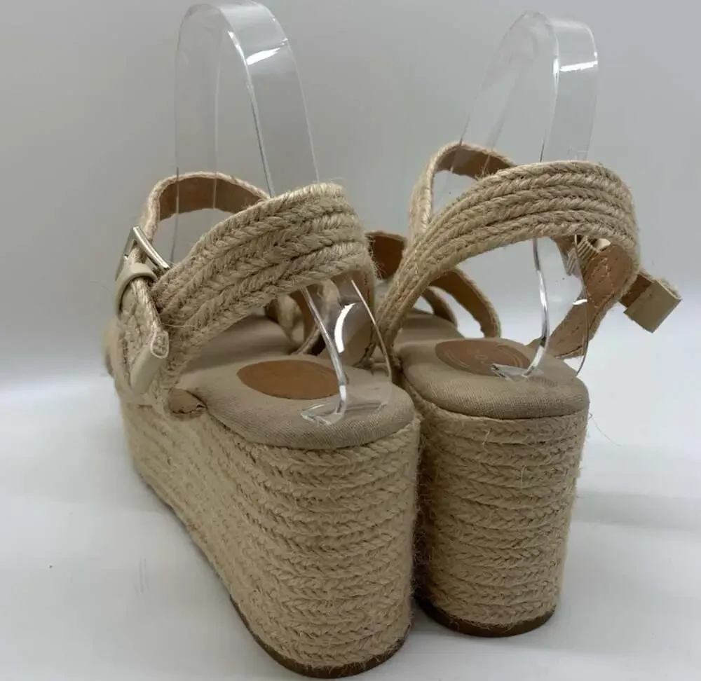 Scoop Jute Espadrille Double Strap Platform Wedge Sandals Size 10